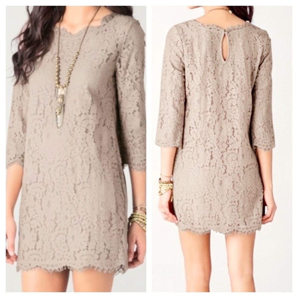 Joie Womens L Portia Boho Lace Wedding Guest Crochet Floral Fringe Mini Dress